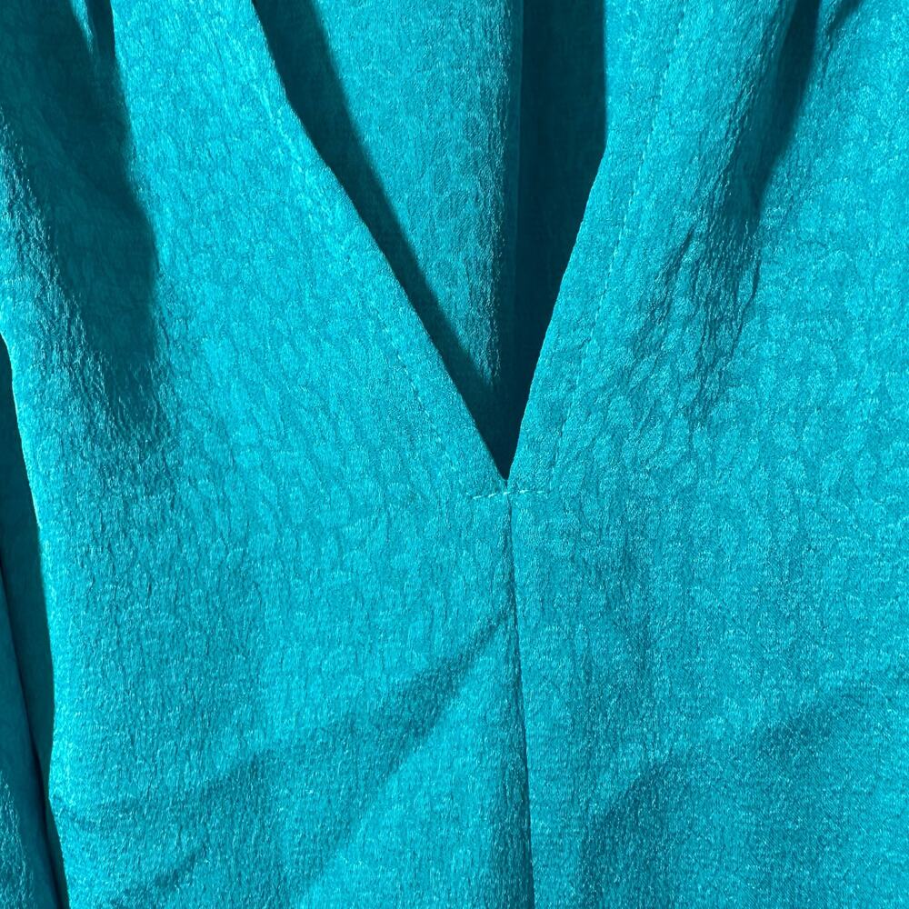 Current Air Women's Teal Jacquard Animal Print Dress Size Medium Short Sleeve - Picture 8 of 8